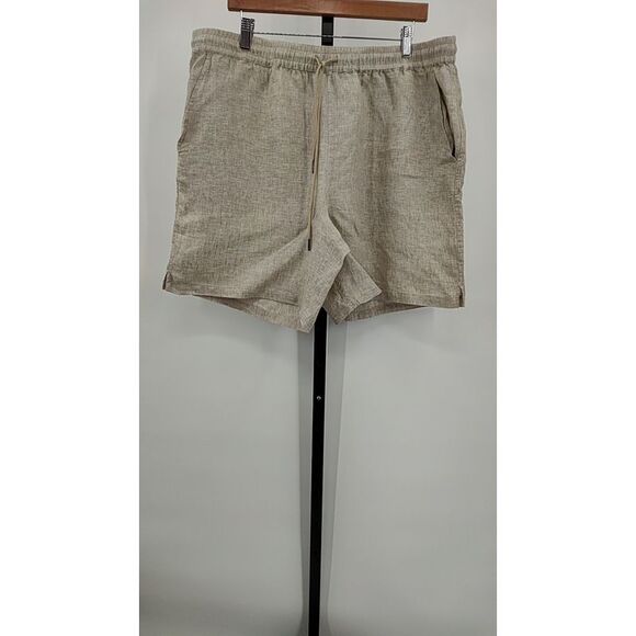 Quince Men 100% European Linen Drawstring Beach Shorts Cream XL - Picture 1 of 2